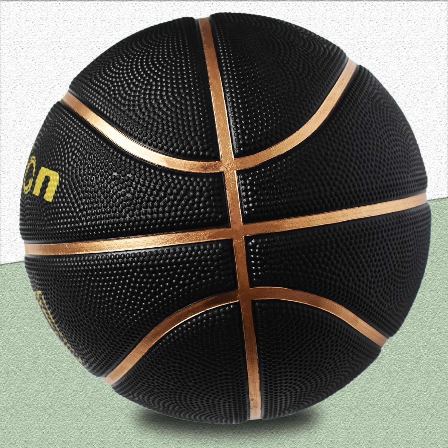 image:imageSenston 275295 Outdoor Basketball Excellent ElasticityGrip Rubber Basketballs with Pump Durable Size 57 Men BasketballBlackGold