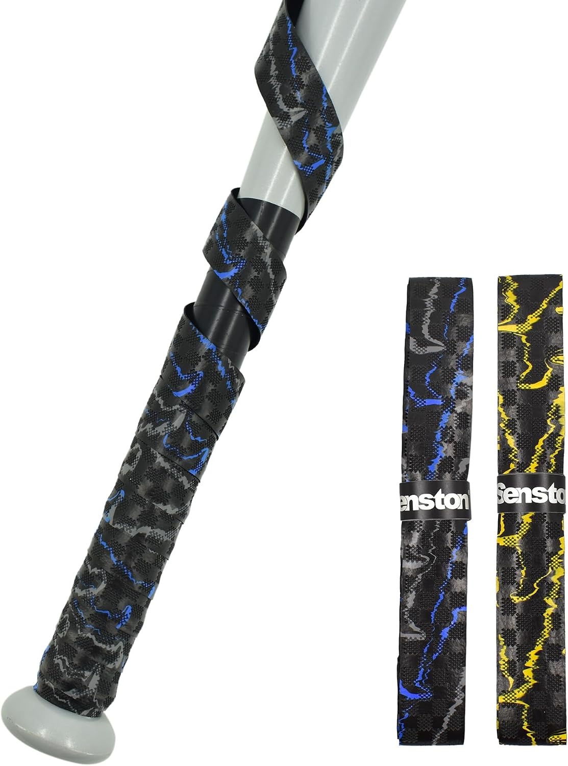 image:imageSenston Baseball Softball Bat Grip Tape AntiSlip Hockey Handle Wrap Grips Tapes2 PackBlueYellow