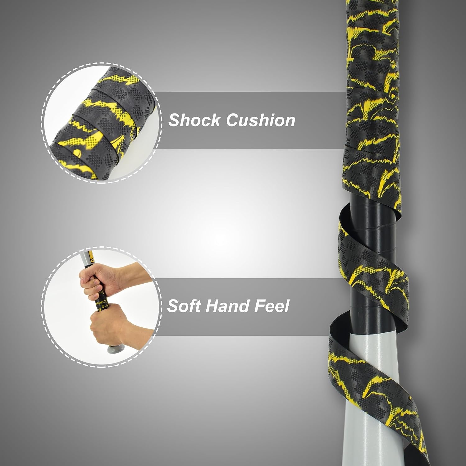 image:imageSenston Baseball Softball Bat Grip Tape AntiSlip Hockey Handle Wrap Grips Tapes2 PackBlueYellow