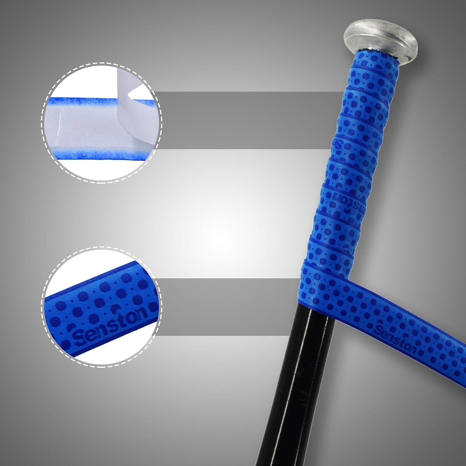image:imageSenston Baseball Softball Bat Grip Tape AntiSlip Hockey Handle Wrap Grips Tapes2 PackDark Blue