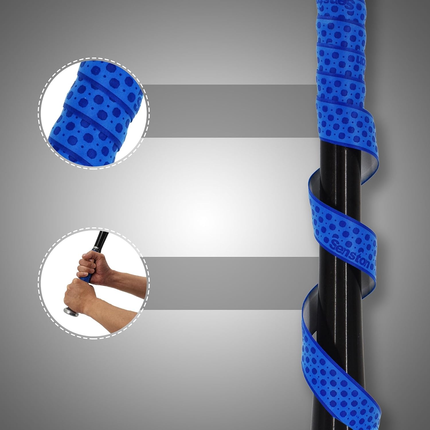 image:imageSenston Baseball Softball Bat Grip Tape AntiSlip Hockey Handle Wrap Grips Tapes2 PackDark Blue
