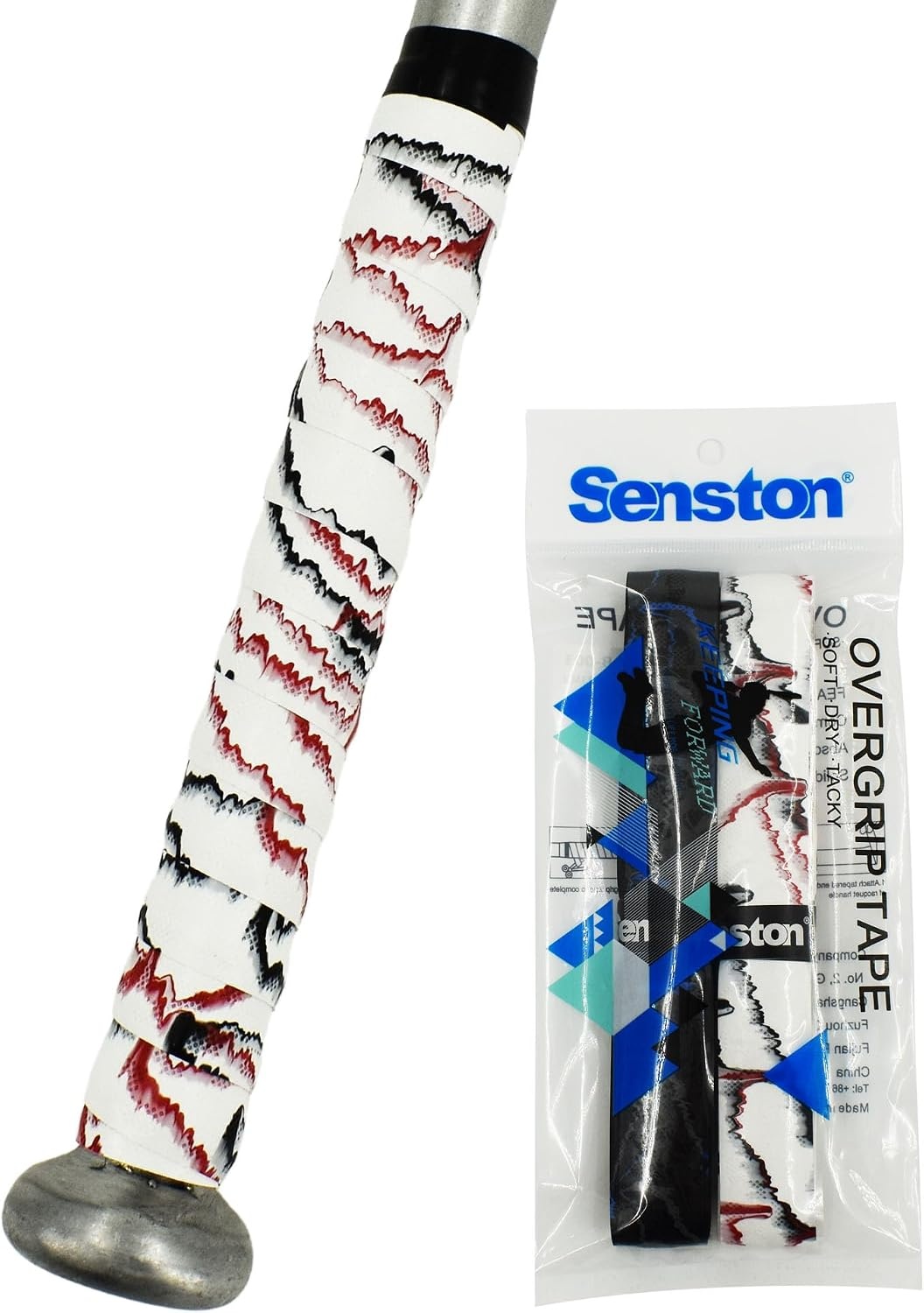 image:imageSenston Baseball Softball Bat Grip Tape AntiSlip Hockey Handle Wrap Grips Tapes2 Packwhiteblack