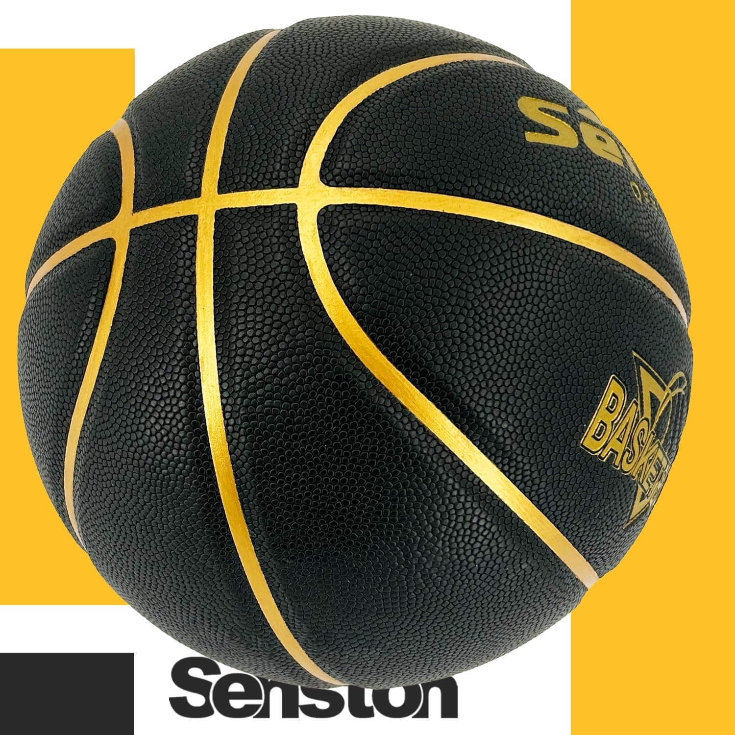image:imageSenston Basketball 295 Premium PU Leather Basketball with Box Size 7 Premium ElasticityGrip Basketballs Indoor and Outdoor basketballs