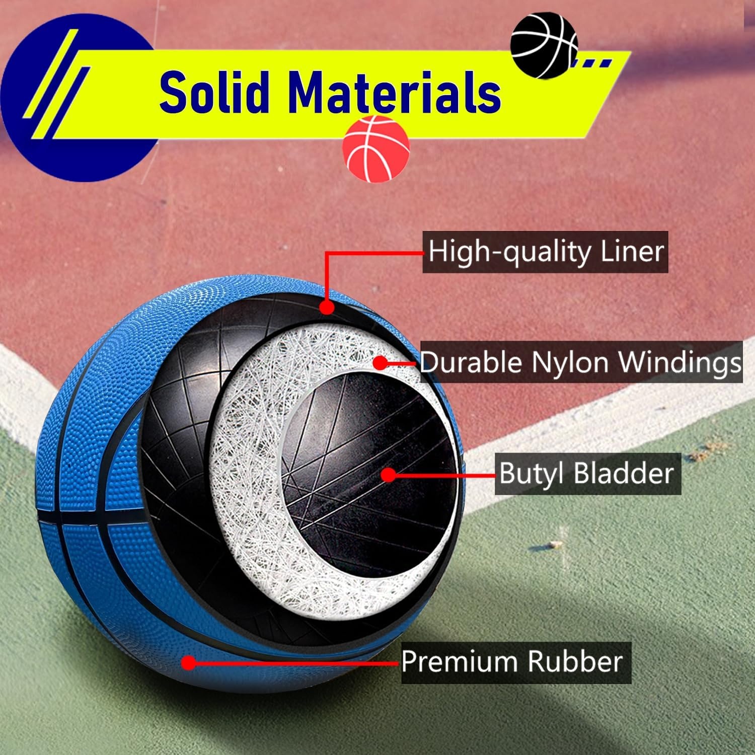image:imageSenston Basketball Balls Size 3567 Basketballs Indoor Outdoor 275295 inch Basketball Blue 275Size 5