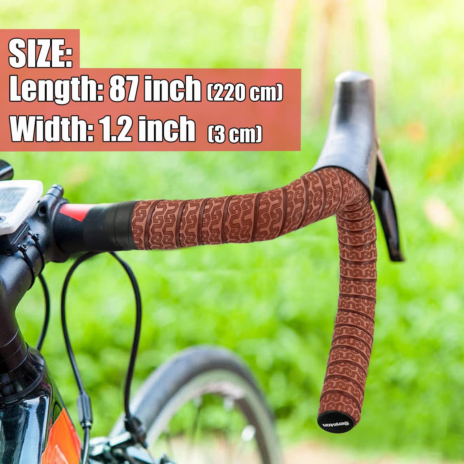 image:imageSenston EVA Road Bike Handlebar Tapes 2 Rolls Cycling Handle Wraps Bicycle Bar Tape BlueBrown