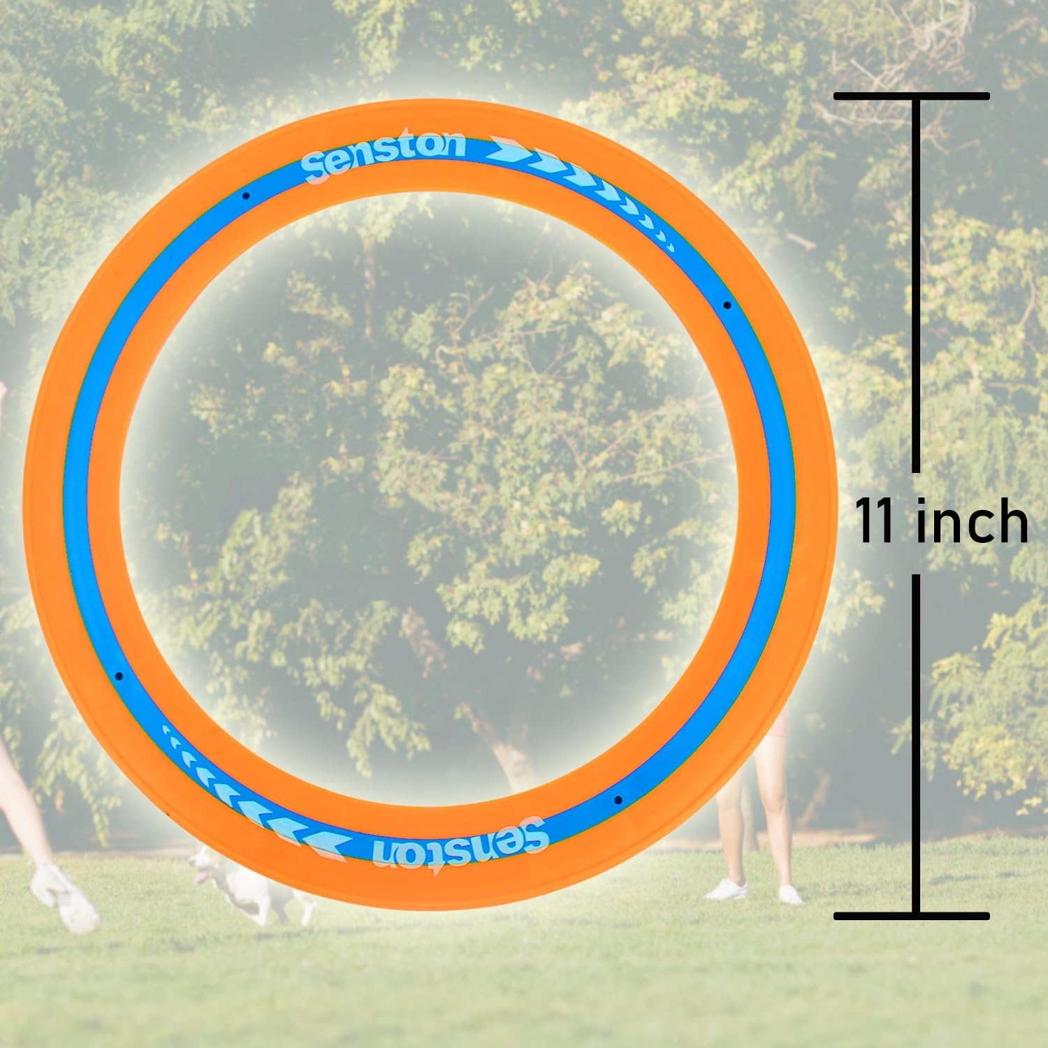 image:imageSenston Flying Discs Easily Catch and Throw Sports Disc 11 Inch Soft Flying Discss for All Players Colorful Flying Discs 3 Pcs for Pool Backyard Family Fun BlueOrange