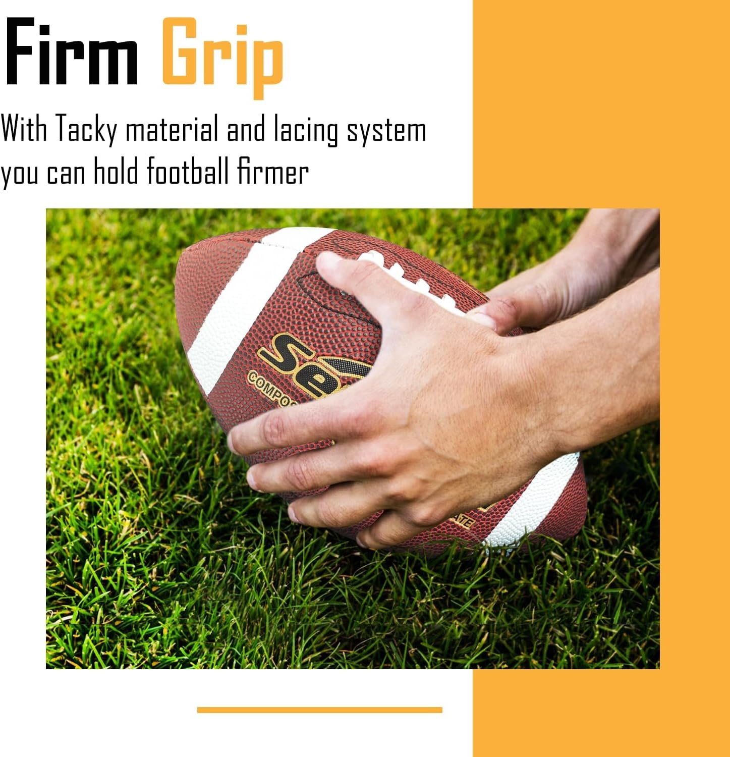 image:imageSenston Football Size 96 Premium Composite Leather High SchoolKidsYouth Football with Pump Size Foot Ball with PumpBrown