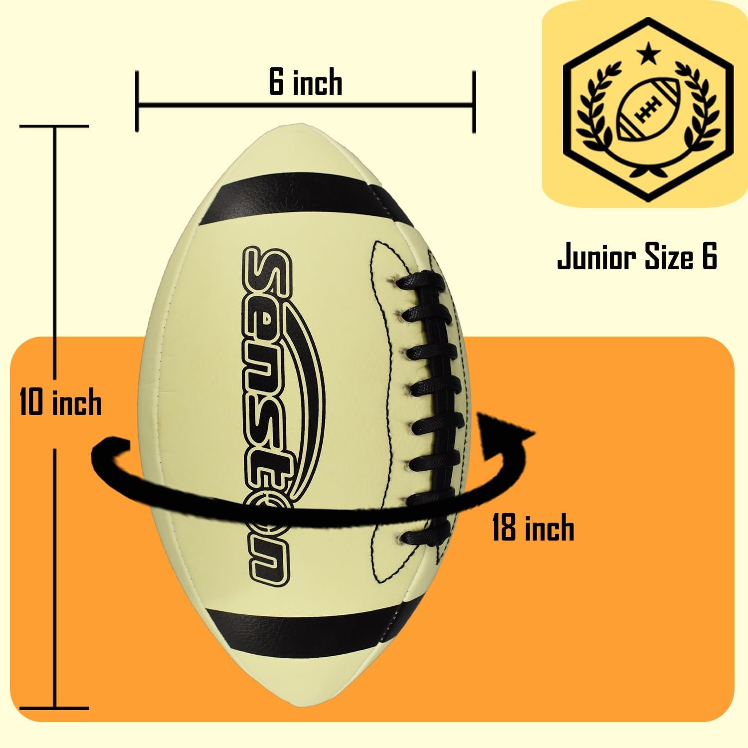 image:imageSenston Football Size 96 Premium Composite Leather High SchoolKidsYouth Football with Pump Size Foot Ball with PumpGreen