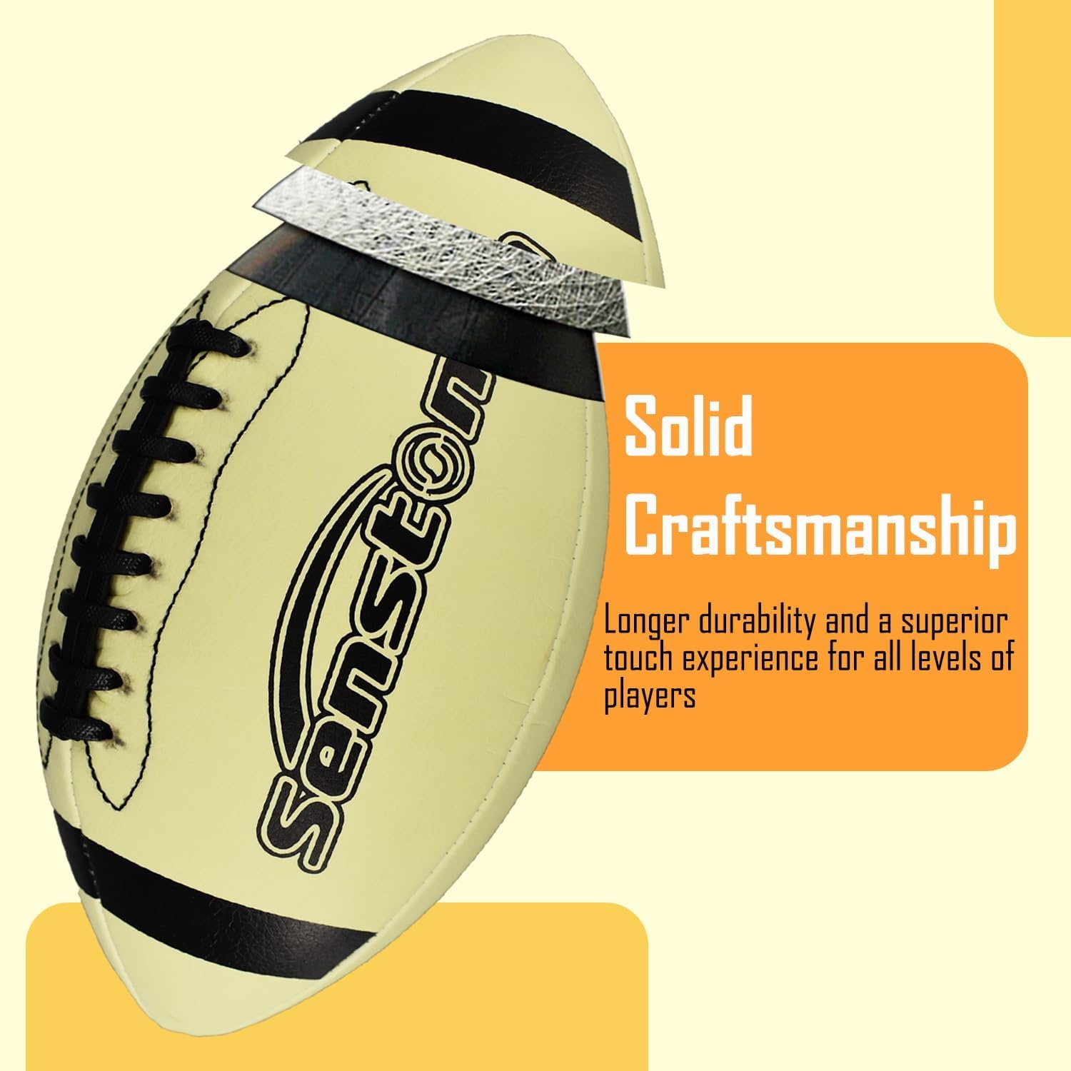 image:imageSenston Football Size 96 Premium Composite Leather High SchoolKidsYouth Football with Pump Size Foot Ball with PumpGreen