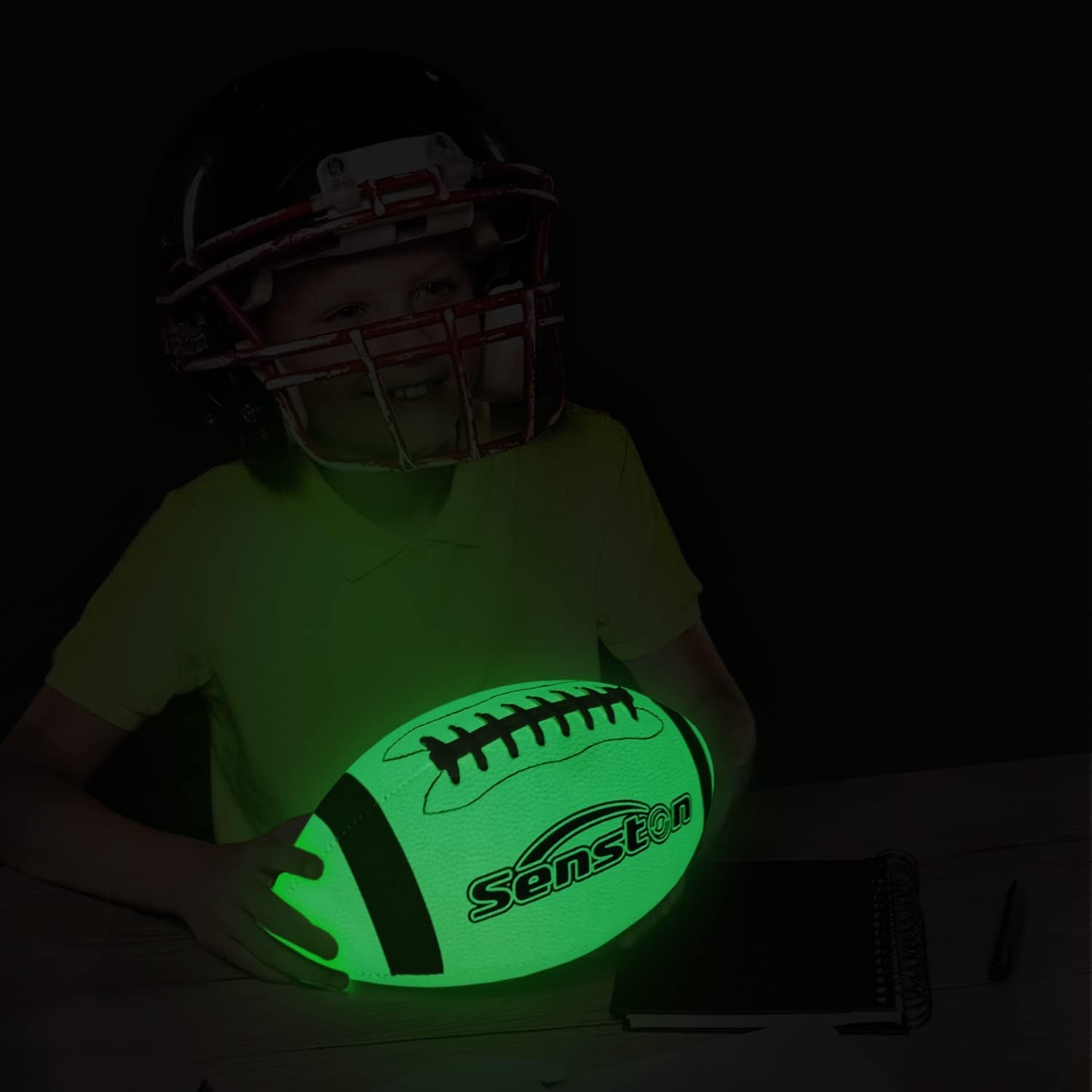 image:imageSenston Football Size 96 Premium Composite Leather High SchoolKidsYouth Football with Pump Size Foot Ball with PumpGreen