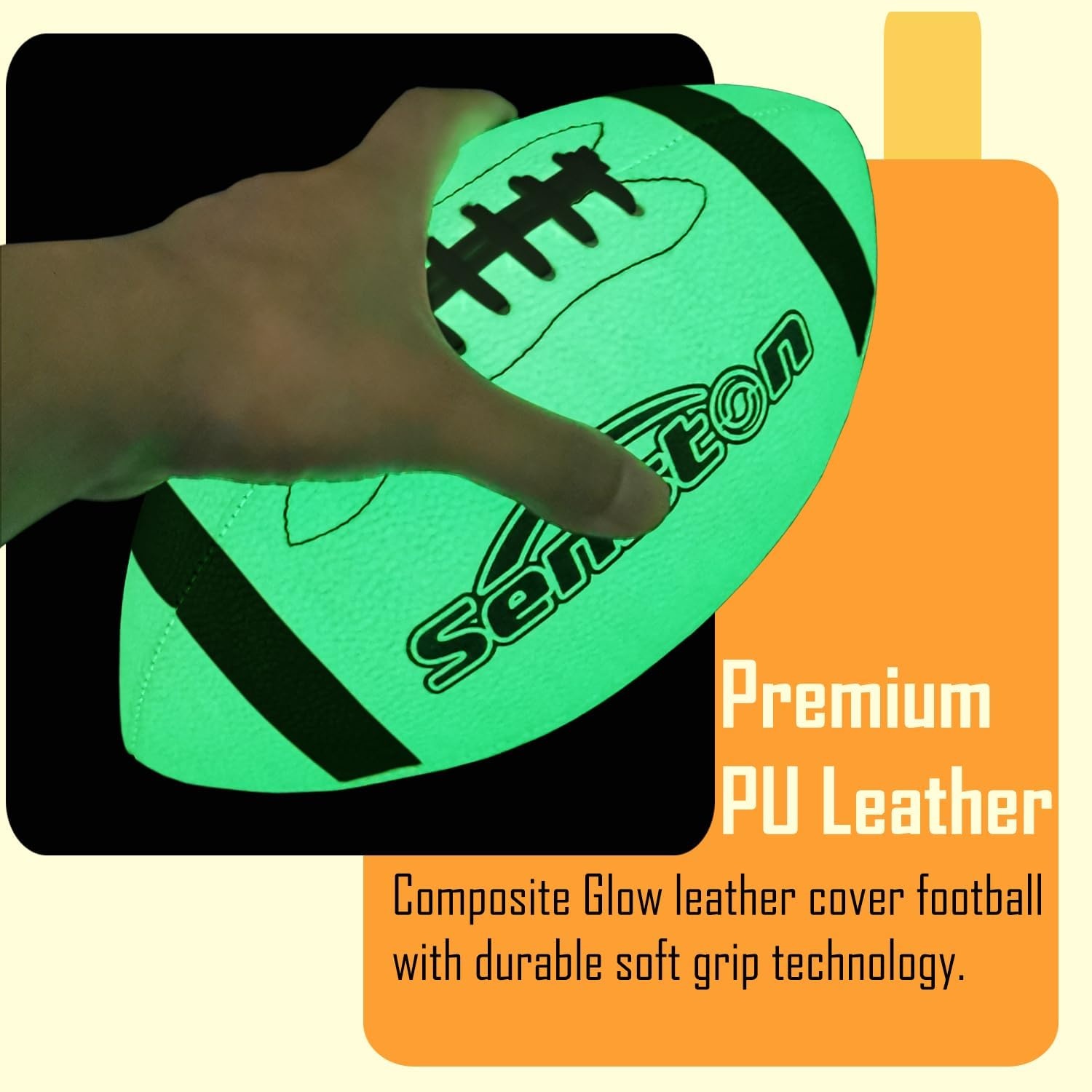 image:imageSenston Football Size 96 Premium Composite Leather High SchoolKidsYouth Football with Pump Size Foot Ball with PumpGreen