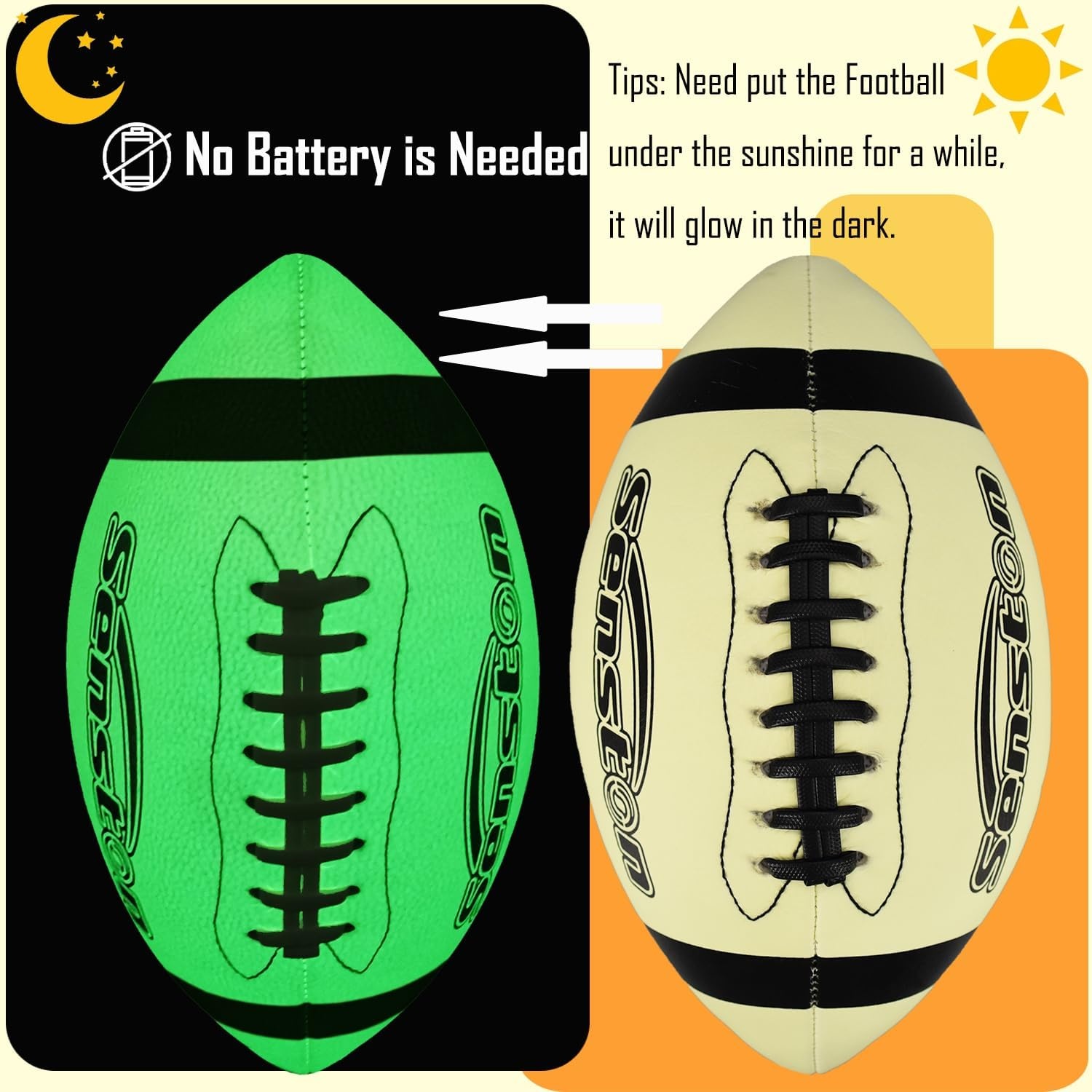 image:imageSenston Football Size 96 Premium Composite Leather High SchoolKidsYouth Football with Pump Size Foot Ball with PumpGreen