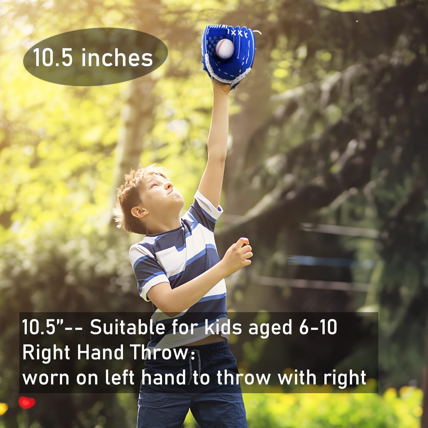 image:imageSenston Kids Youth Adult Baseball Glove 105 Softball Mitt LeftRight Hand Throw with BallBlue