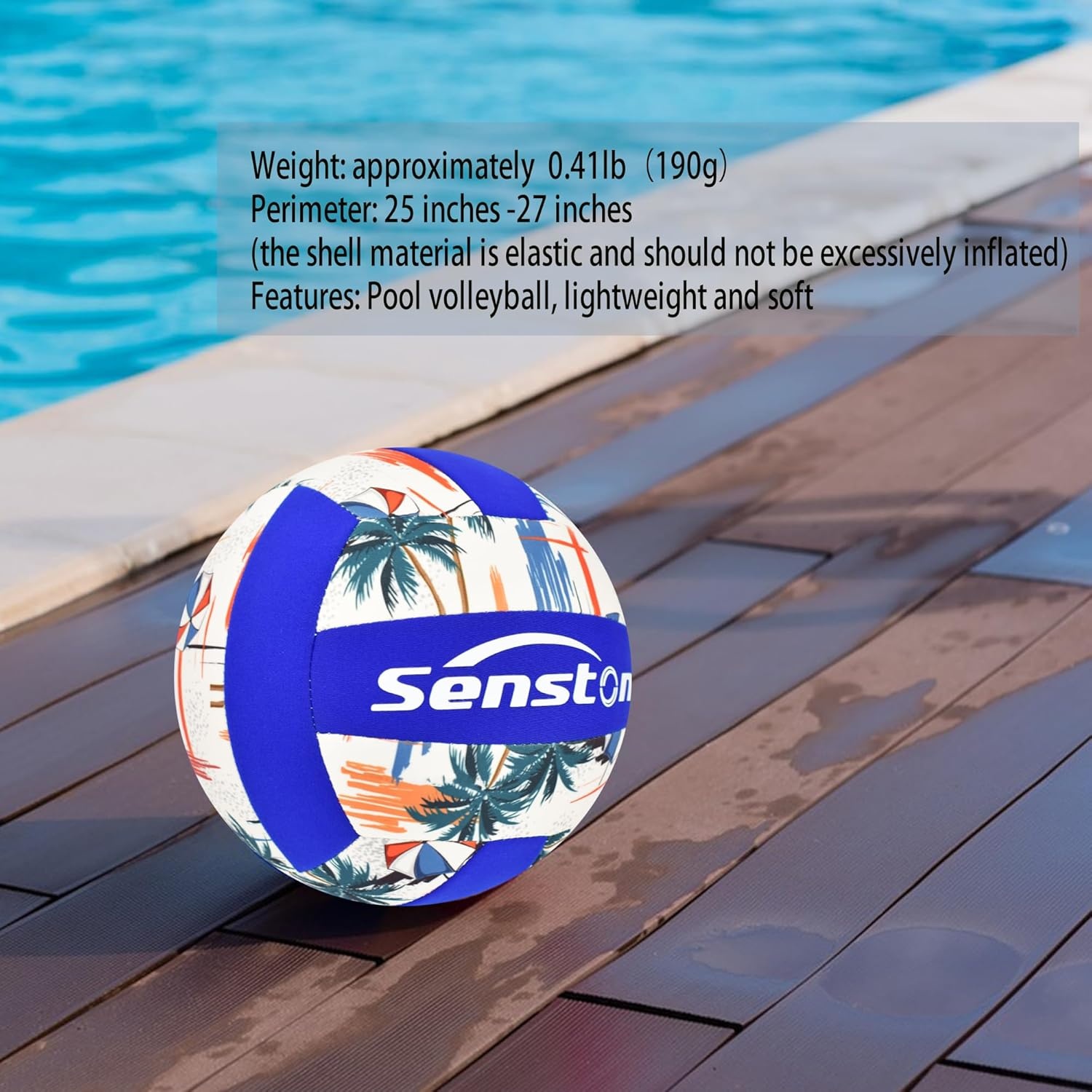 image:imageSenston Lightweight Water Pool Volleyball Size 5 for Pool Gamesfor Beach Volleyball Indoor Outdoorblue
