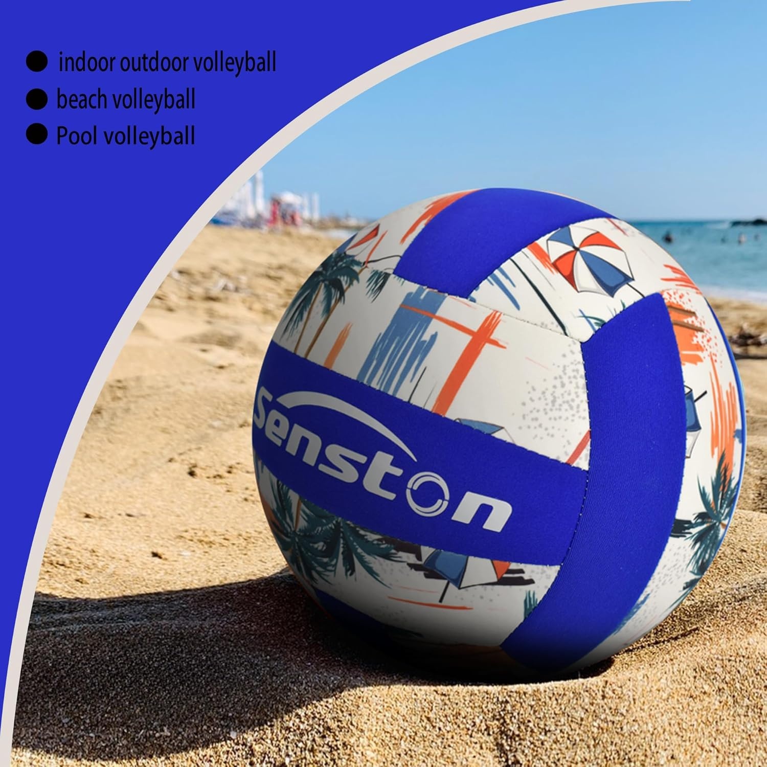 image:imageSenston Lightweight Water Pool Volleyball Size 5 for Pool Gamesfor Beach Volleyball Indoor Outdoorblue
