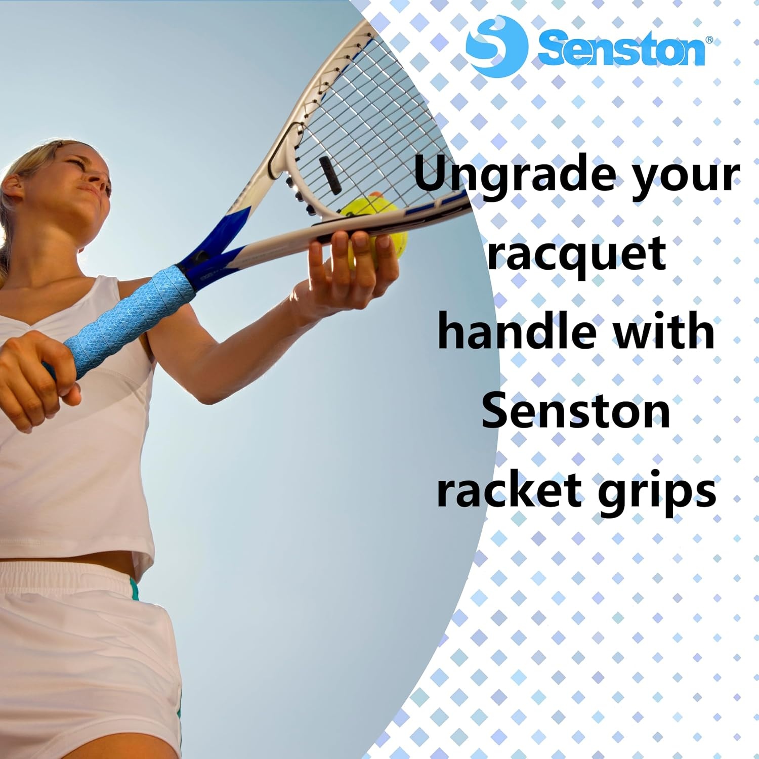 image:imageSenston New Rackets Grip Anti Slip Perforated Super Absorbent Tennis Overgrip Badminton Overgrip Pickleballs Overgrip5 color