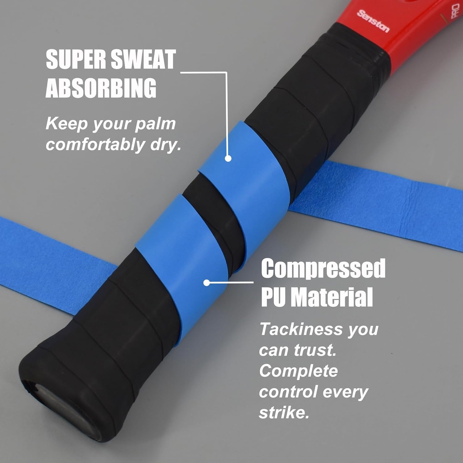 image:imageSenston New Rackets Grip Anti Slip Perforated Super Absorbent Tennis Overgrip Badminton Overgrip Pickleballs Overgrip5 colors