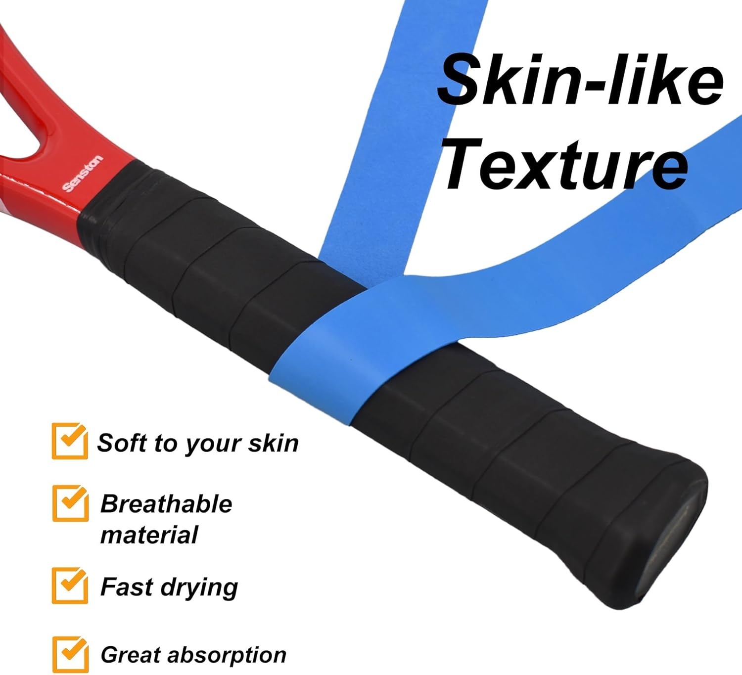 image:imageSenston New Rackets Grip Anti Slip Perforated Super Absorbent Tennis Overgrip Badminton Overgrip Pickleballs Overgrip5 colors