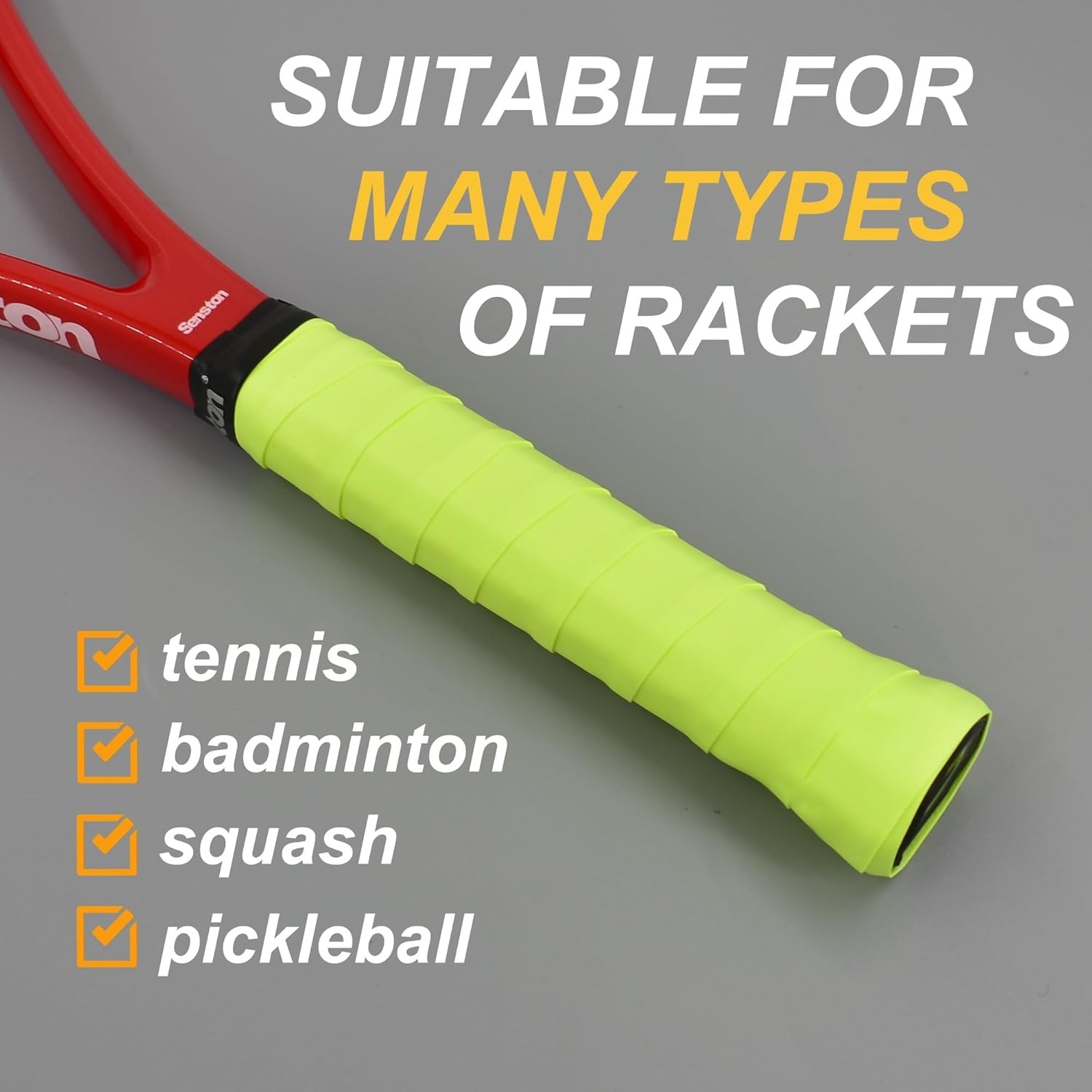 image:imageSenston New Rackets Grip Anti Slip Perforated Super Absorbent Tennis Overgrip Badminton Overgrip Pickleballs Overgrip5 colors
