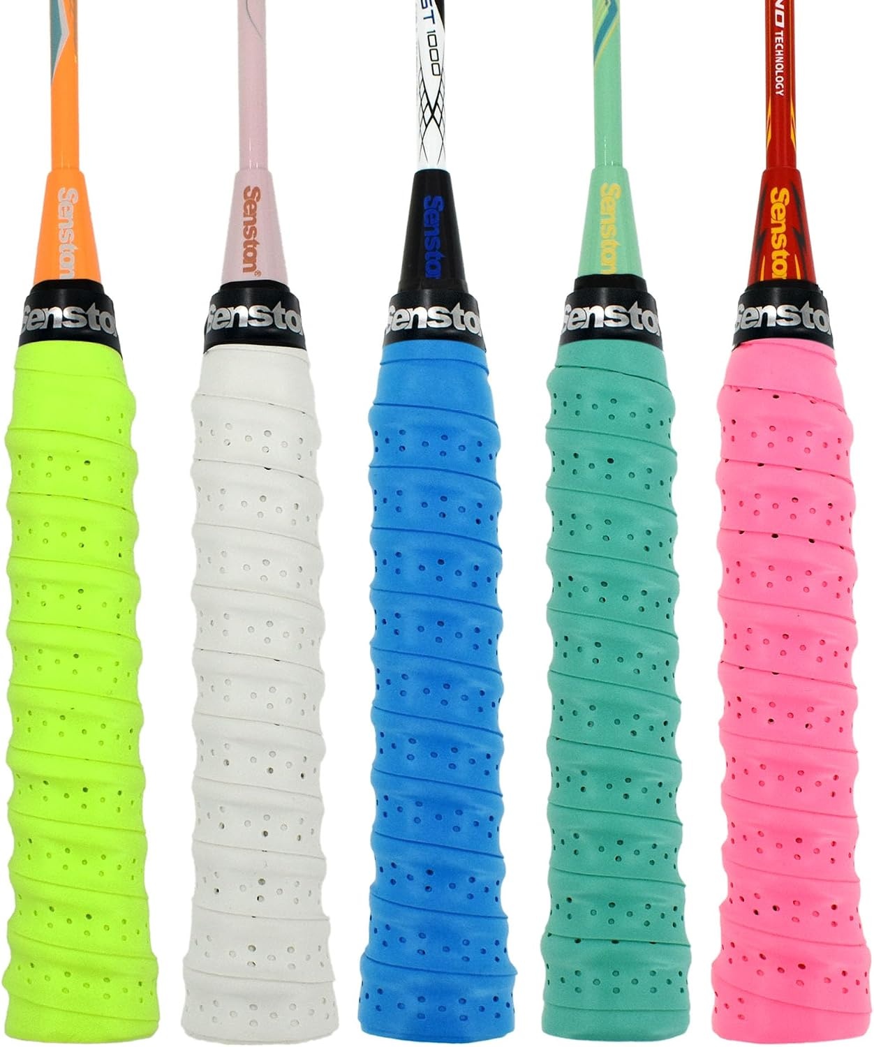 image:imageSenston New Rackets Grip Anti Slip Perforated Super Absorbent Tennis Overgrip Badminton Overgrip Pickleballs OvergripColors