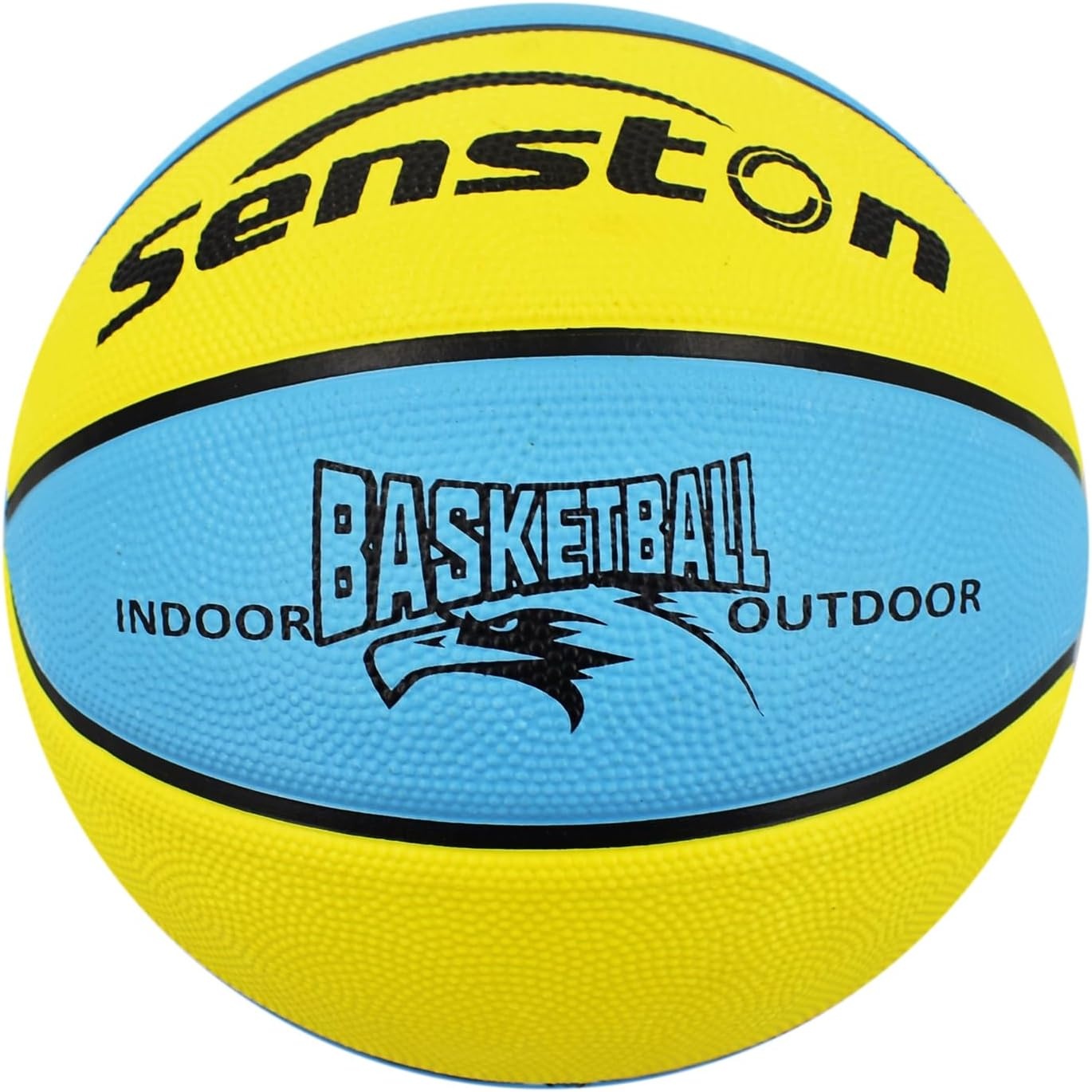 image:imageSenston Size 567 Outdoor Basketball Premium Grip with Pump for Men Women Excellent bounce elasticity Great value for daily play Built for concrete courts Easy inflation Ideal gift for playersBlueYellow