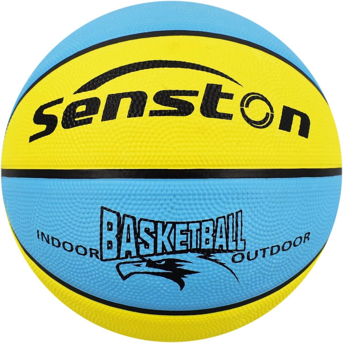 image:imageSenston Size 567 Outdoor Basketball Premium Grip with Pump for Men Women Excellent bounce elasticity Great value for daily play Built for concrete courts Easy inflation Ideal gift for playersBlueYellow