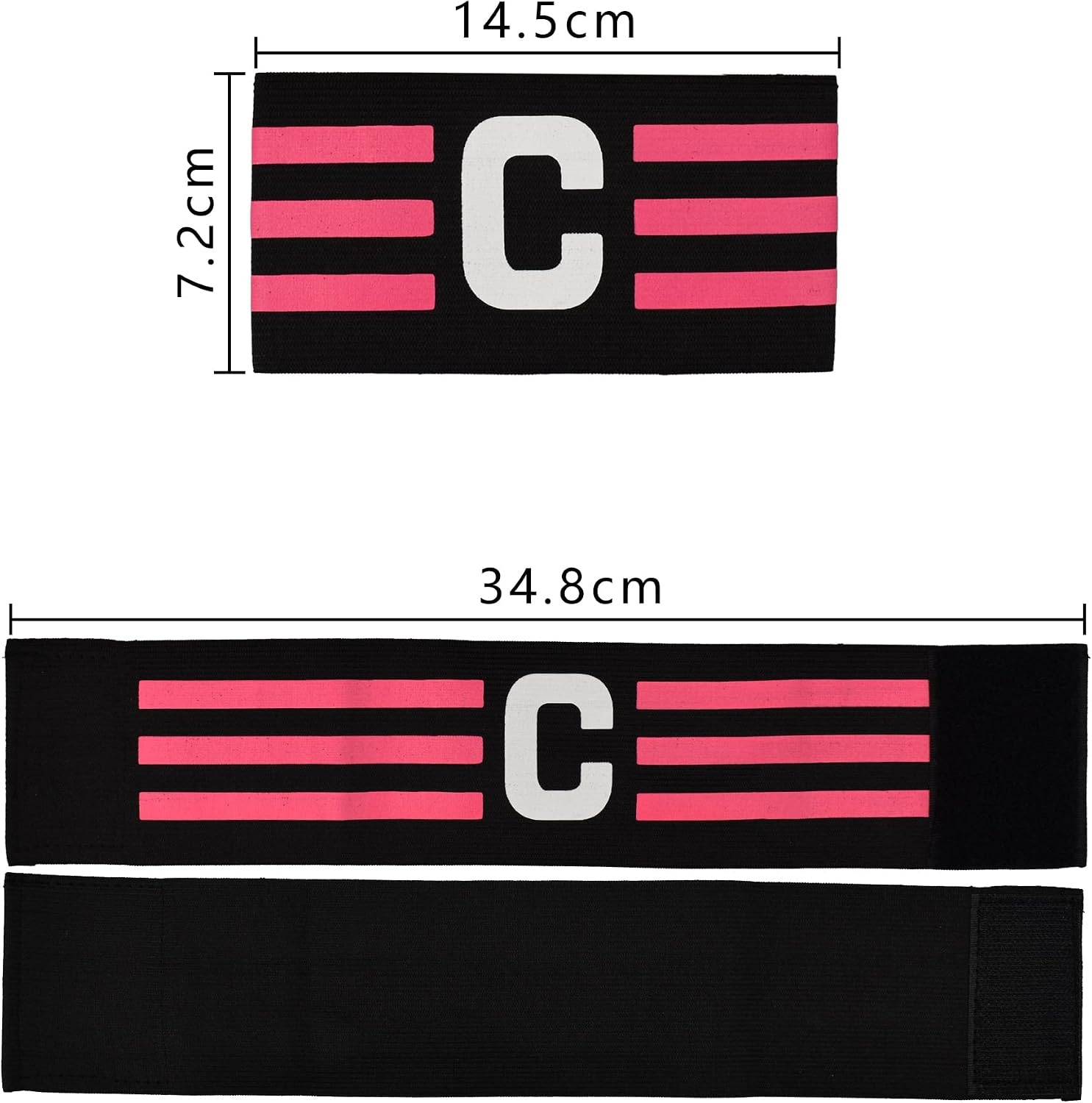 image:imageSenston Soccer Ball Captains Armbands for Adult and Youth 3Pcs Soft Breathable Nylon OneSize Adjustable Fit Adjustable Armband Durable Reusable Nylon BandBlackYellowBlue