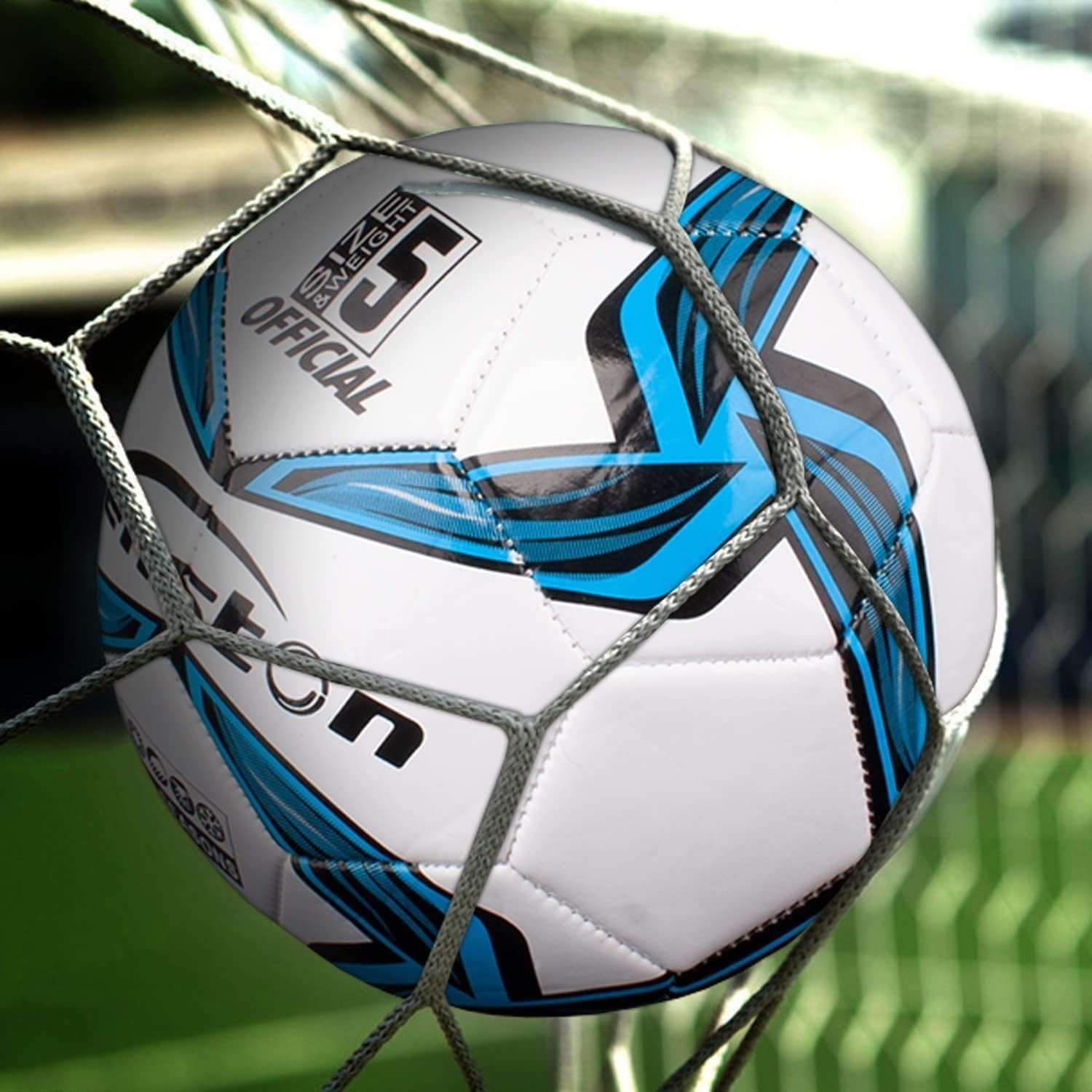 image:imageSenston Soccer Ball Size 4 amp 5 with Air Pump and Needles Durable PVC Training Football with Thickened Nylon Winding and Butyl Bladder for Shape Retention High Value Soccer Setblue