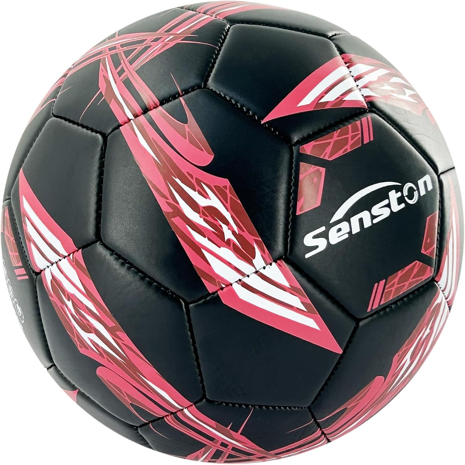 image:imageSenston Soccer Ball Size 4 amp 5 with Air Pump and Needles Durable PVC Training Football with Thickened Nylon Winding and Butyl Bladder for Shape Retention High Value Soccer Setred
