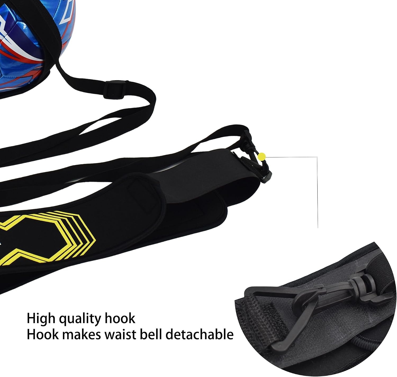 image:imageSenston SoccerVolleyball Training Belt Fits Ball Size 3 4 and 5 Adjustable Elastic Rope Durable Nylon Material Thickened EdgeDeformResistant Boost Soccer Skills Indoor Outdoor Useblue