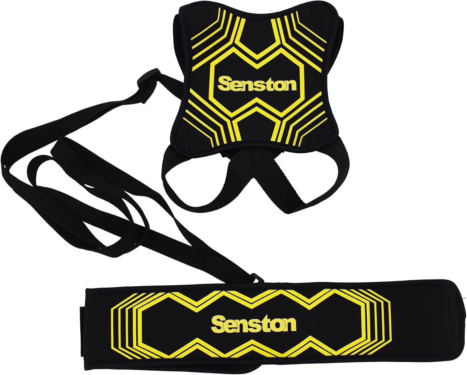image:imageSenston SoccerVolleyball Training Belt Fits Ball Size 3 4 and 5 Adjustable Elastic Rope Durable Nylon Material Thickened EdgeDeformResistant Boost Soccer Skills Indoor Outdoor Useyellow