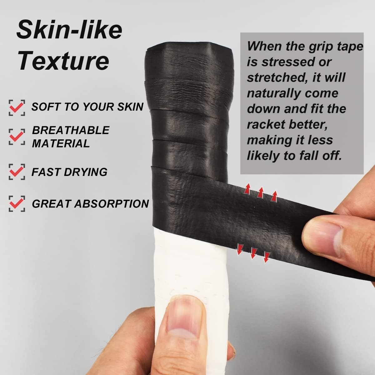 image:imageSenston Tennis Rackets Grips Squash Badminton Racquet Overgrip Tape Pickleball Rackets Handle WrapPure