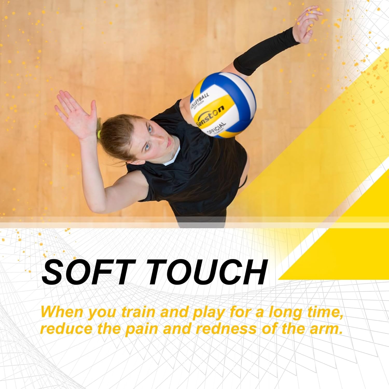 image:imageSenston Volleyball Official Size 5 Waterproof IndoorOutdoor Soft Volleyball for Youth Adults Beach Play Game Gym Trainingblue