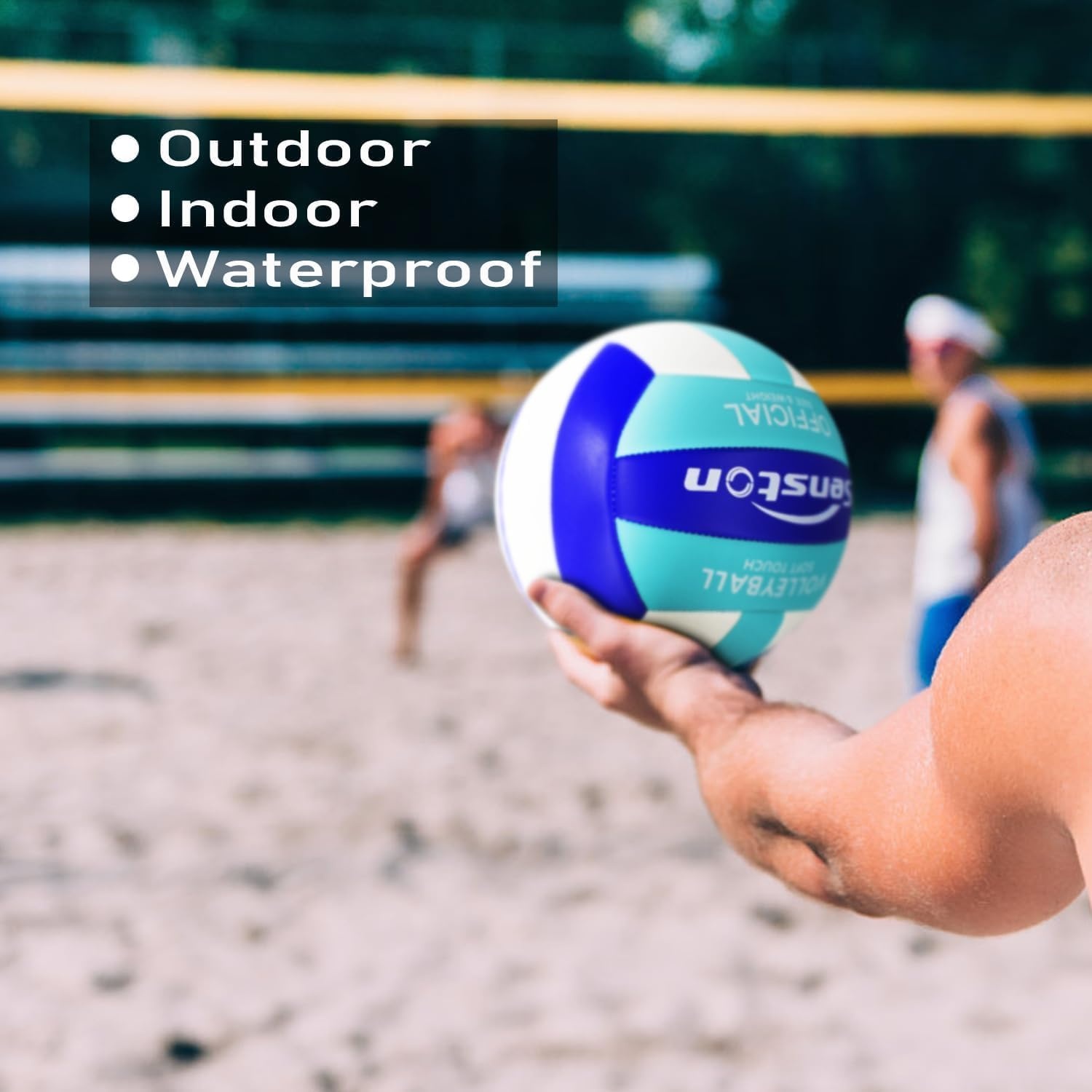image:imageSenston Volleyball Official Size 5 Waterproof IndoorOutdoor Soft Volleyball for Youth Adults Beach Play Game Gym Traininggreen blue