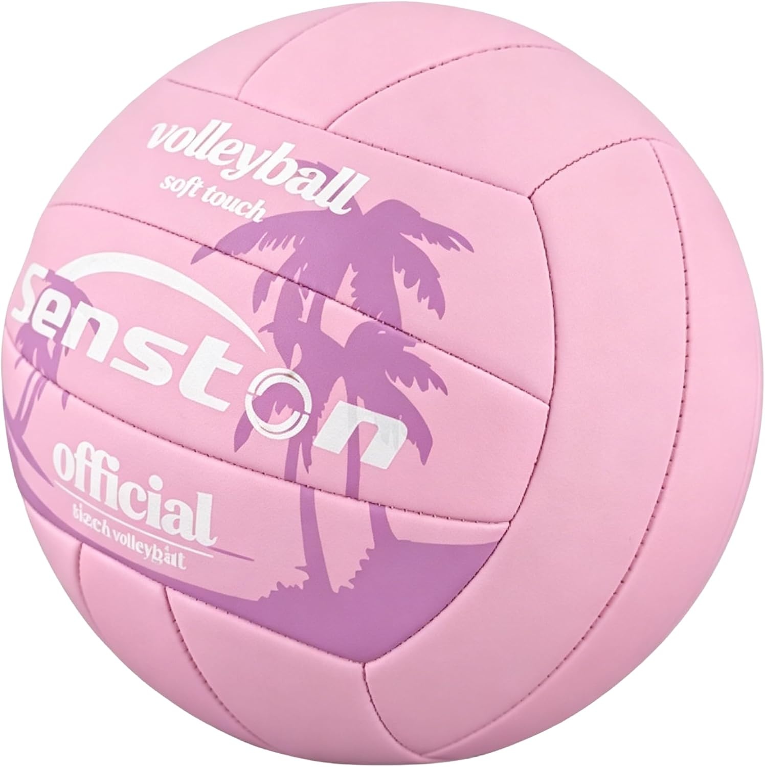 image:imageSenston Volleyball Official Size 5 Soft Waterproof for Indoor Outdoor Beach Hardwearing PVC Faderesistant Antideform Great Air Retention Low Maintenance Training EntertainmentPink Palm