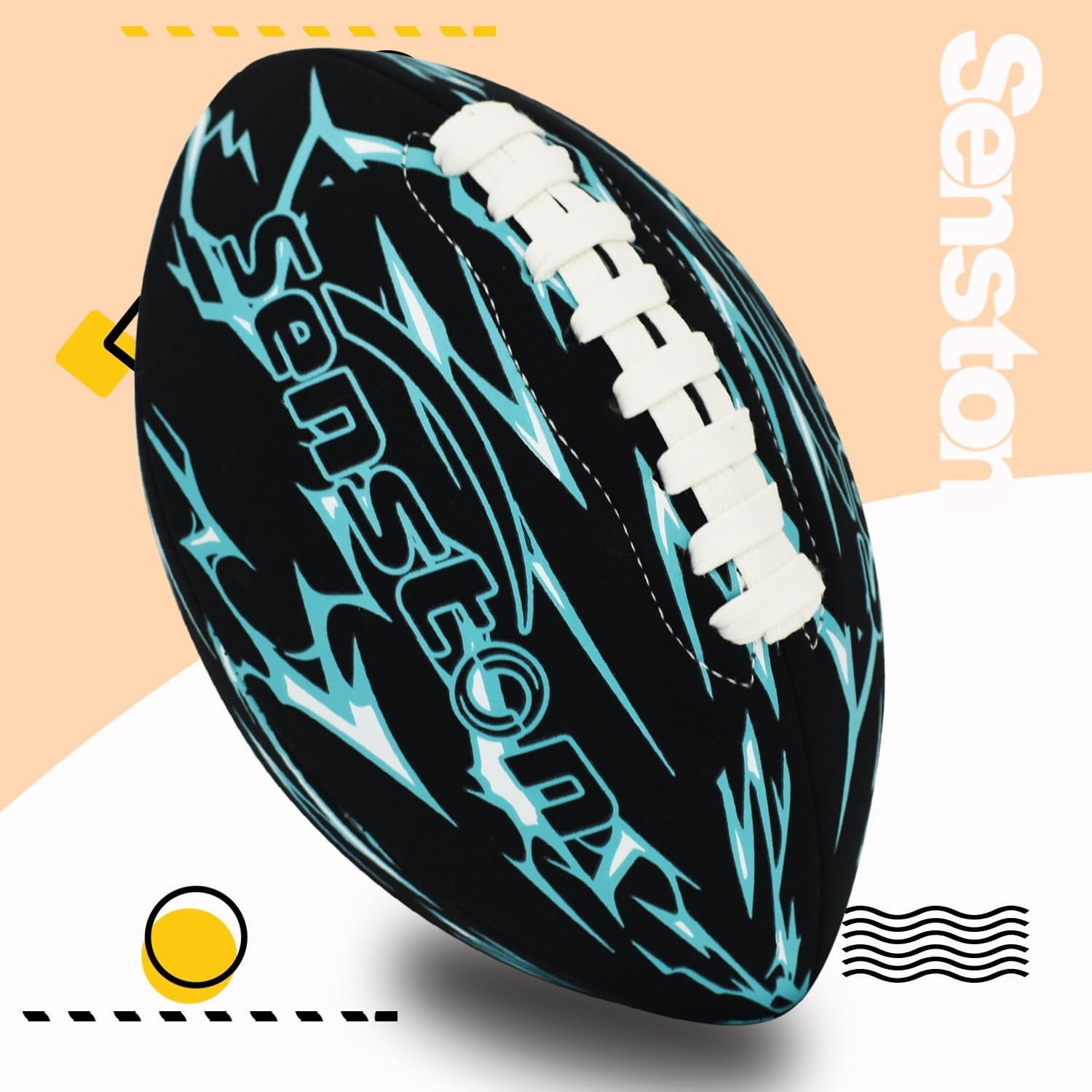 image:imageSenston Waterproof Football Durable Neoprene 925 for PoolSwimming Unbeatable value Includes pump amp needle Heavyduty double stitching Premium butyl bladder Versatile wet amp dry useBlue