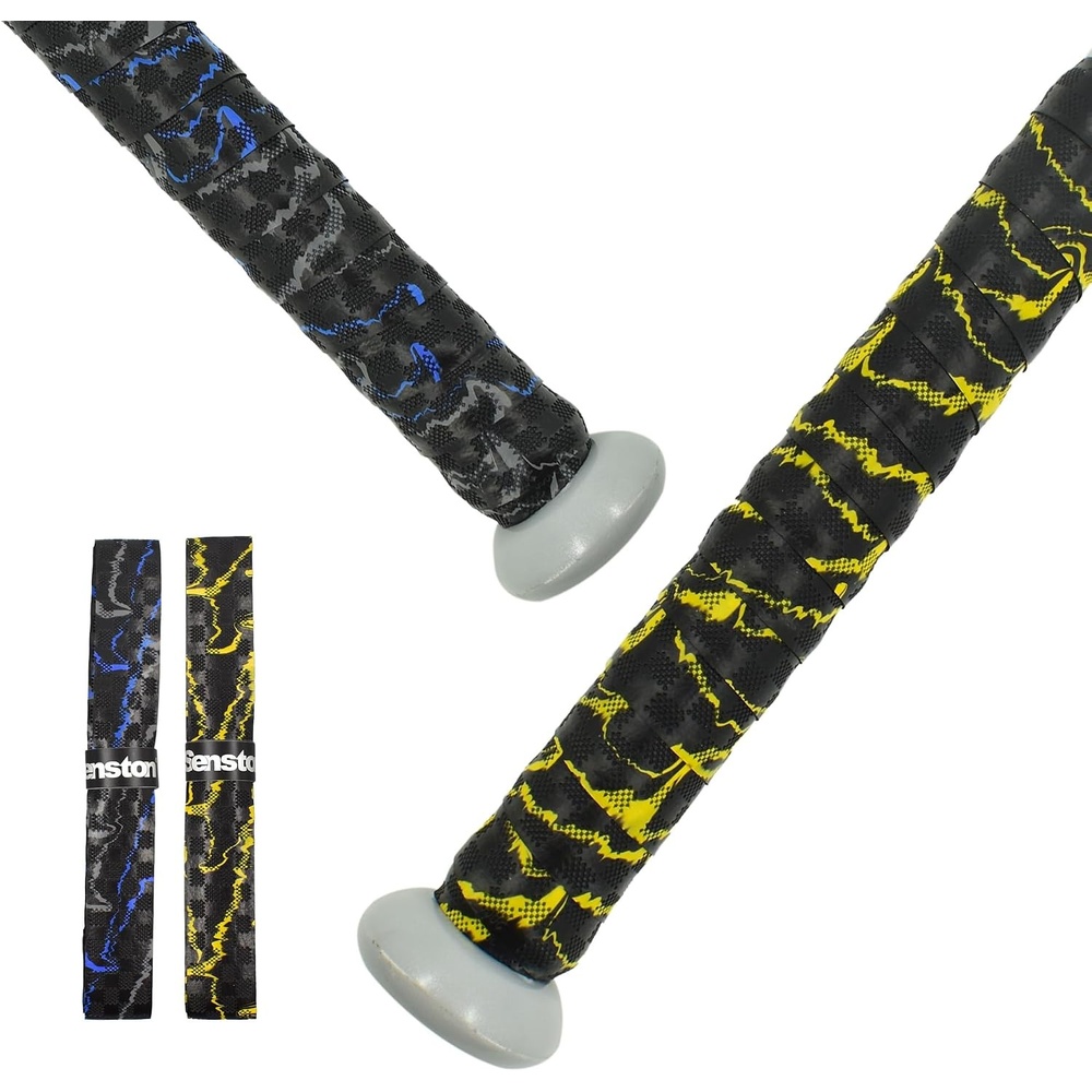 image:imageSenston Baseball Softball Bat Grip Tape AntiSlip Hockey Handle Wrap Grips Tapes2 PackBlueYellow