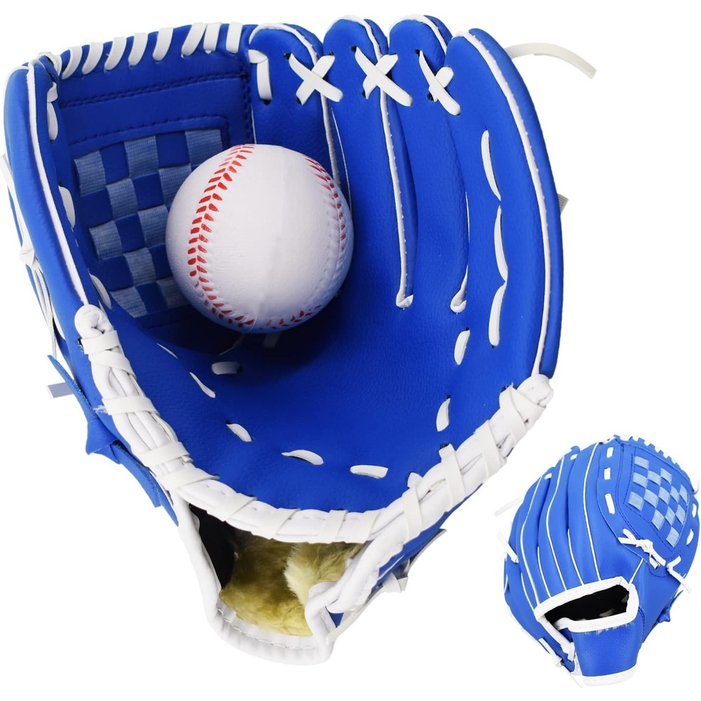image:imageSenston Kids Youth Adult Baseball Glove 105 Softball Mitt LeftRight Hand Throw with BallBlue