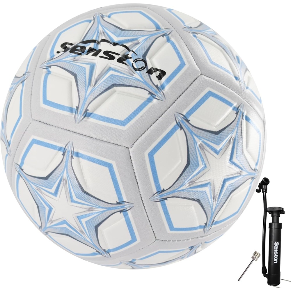 image:imageSenston Soccer Ball Size 4 amp 5 with Air Pump and Needles  Durable PVC Training Football with Thickened Nylon Winding and Butyl Bladder for Shape Retention  High Value Soccer Setgray