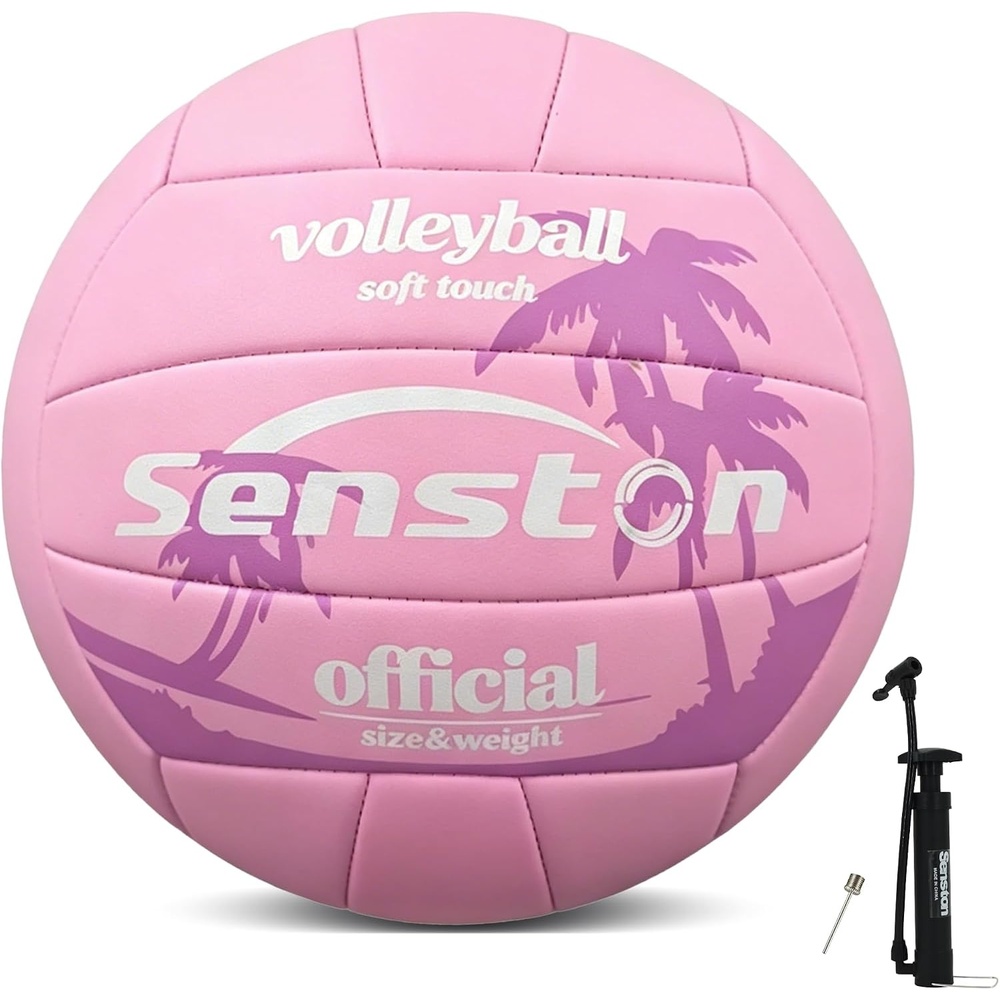 image:imageSenston Volleyball Official Size 5 Soft Waterproof for Indoor Outdoor Beach Hardwearing PVC Faderesistant Antideform Great Air Retention Low Maintenance Training EntertainmentPink Palm