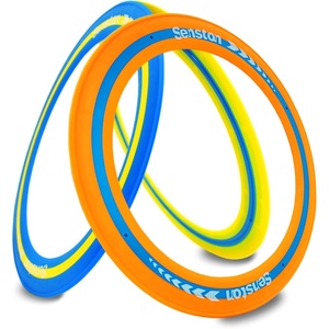 Senston Flying Discs Easily Catch and Throw Sports Disc 11 Inch Soft Flying Discss for All Players Colorful Flying Discs 3 Pcs for Pool Backyard Family Fun (Blue)(Blue/Yellow/Orange)