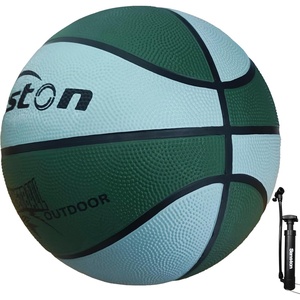 Senston Size 5/6/7 Outdoor Basketball Premium Grip with Pump for Men Women | Excellent bounce elasticity; Great value for daily play; Built for concrete courts; Easy inflation; Ideal gift for players(Green)