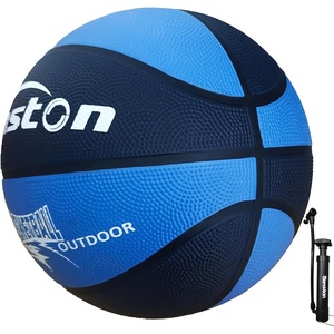 Senston Size 5/6/7 Outdoor Basketball Premium Grip with Pump for Men Women | Excellent bounce elasticity; Great value for daily play; Built for concrete courts; Easy inflation; Ideal gift for players(Blue/Purple)