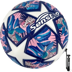 Senston Soccer Ball Size 3, 4, 5 with Pump for Kids and Adults | Hard-wearing Durable PVC, All-Weather, Fade-resistant, Anti-deform, Good Air Retention, Easy Clean, Training Match(pink)