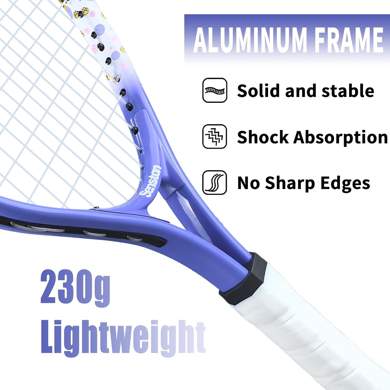 image:imageSenston 19 23 25 Kids Junior Tennis Racquet for Kids Children Boys Girls Tennis Rackets with Racket CoverPurple
