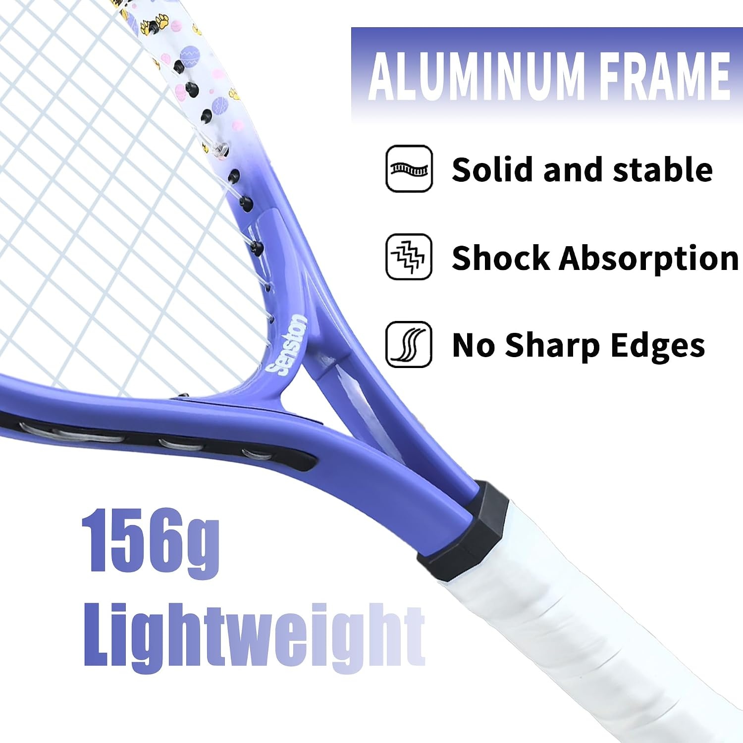 image:imageSenston 19 23 25 Kids Junior Tennis Racquet for Kids Children Boys Girls Tennis Rackets with Racket CoverPurple