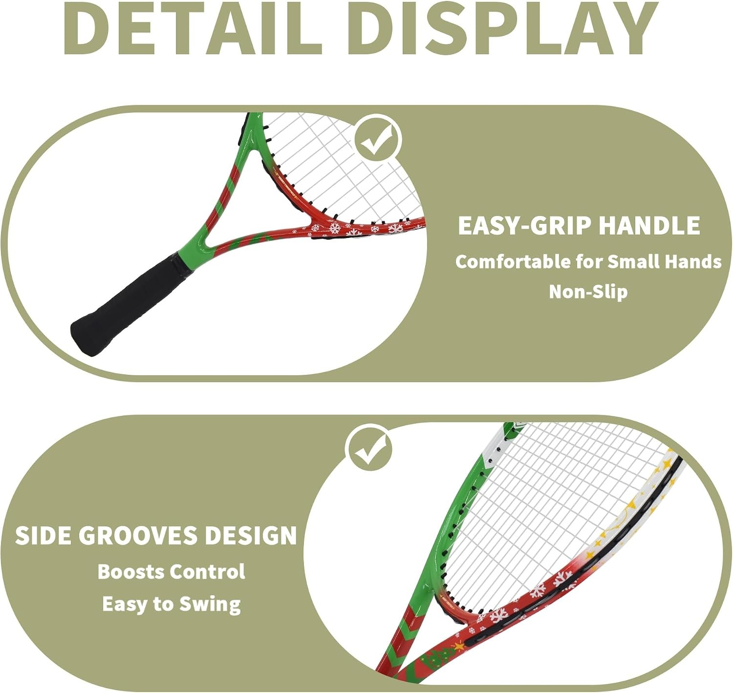 image:imageSenston 19 23 25 Kids Junior Tennis Racquet for Kids Children Boys Girls Tennis Rackets with Racket CoverRed