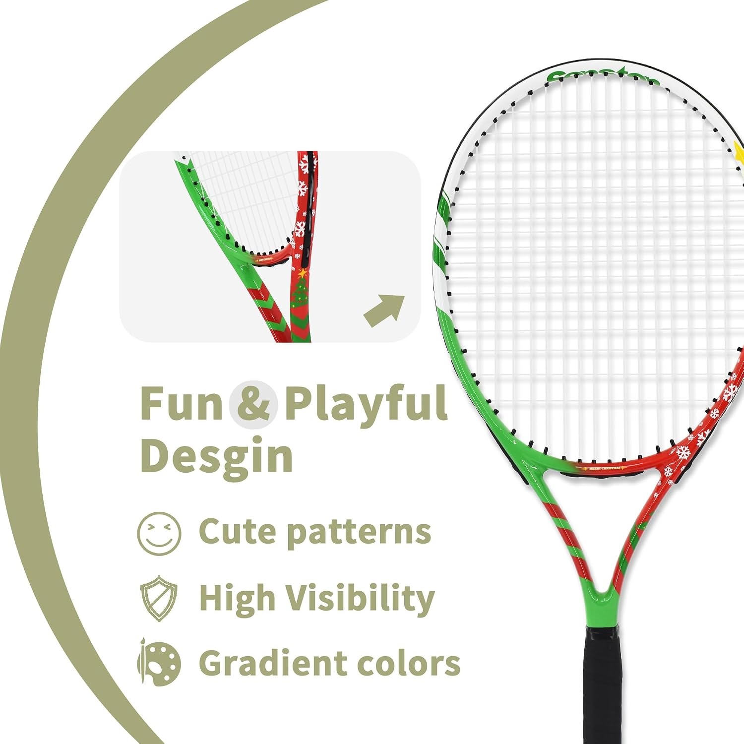 image:imageSenston 19 23 25 Kids Junior Tennis Racquet for Kids Children Boys Girls Tennis Rackets with Racket CoverRed