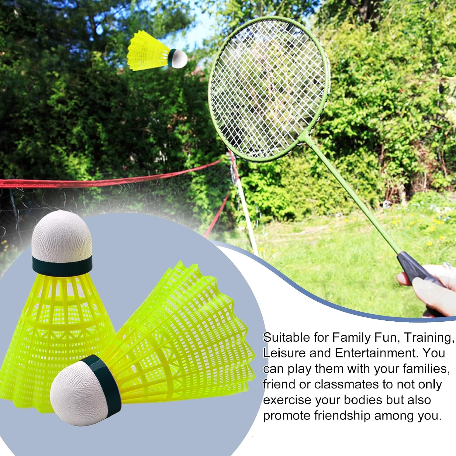 image:imageSenston Badminton Shuttlecocks Badminton Shuttlecocks Birdies Durability Stability Shuttlecock for Outdoor Indoor Sports ActivitiesTraining