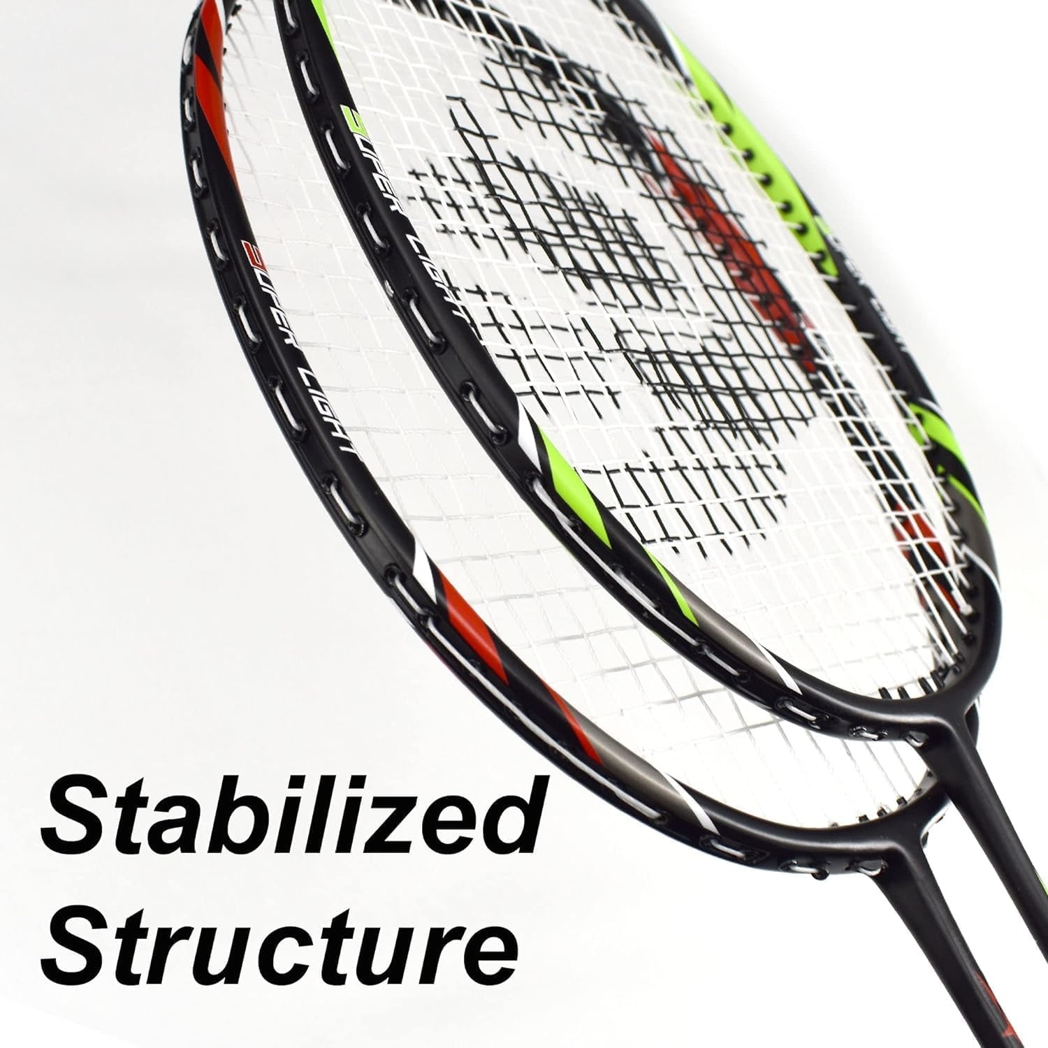 image:imageSenston Carbon Fiber Composite Badminton Rackets Set of 2 Lightweight PreStrung Racquets for Beginners Casual Outdoor Play amp Family Fun with Shuttlecocks Replacement Grips amp Carry Bag